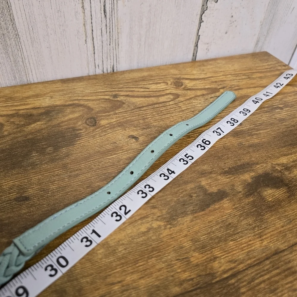 womens light blue braided fashion belt size medium unbranded